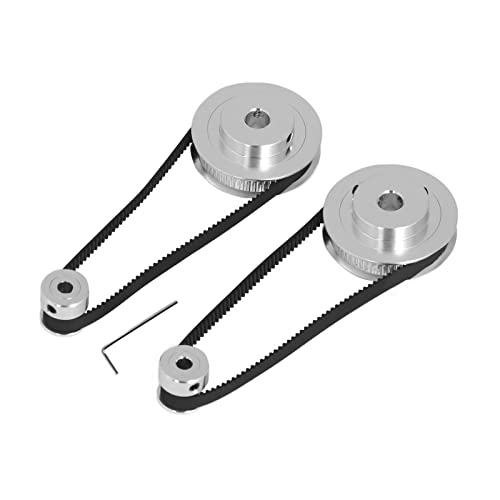 Zahnriemenscheibensatz, Zahnriemenscheibensatz 20 Zähne 60 Zähne Aluminium-Synchronrad mit 280 Mm Länge und 6 Mm Breite Zahnriemen für 3D, (20 t 5 mm (0,2 Zoll) plus 60 t 8 mm