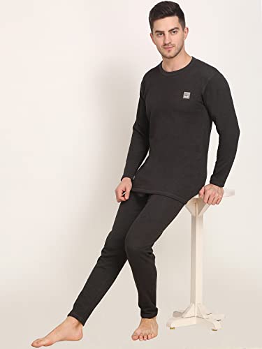 Image of Mens Thermal Basic Set for Winter wear (Upper+Lower)| Round Nack | Long Sleeve | Fit to Comfort | Extra Warm in Side Layer | Authentic Product | for Chilled Weather Thermal |