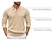 COOFANDY Men's Knit Polo Sweater Casual Long Sleeve Polo Sweater Lightweight Button Down Golf Pullover Sweaters