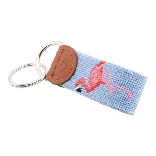 Image of Leather Hand-Stitched Needlepoint Key Fob or Key Chain