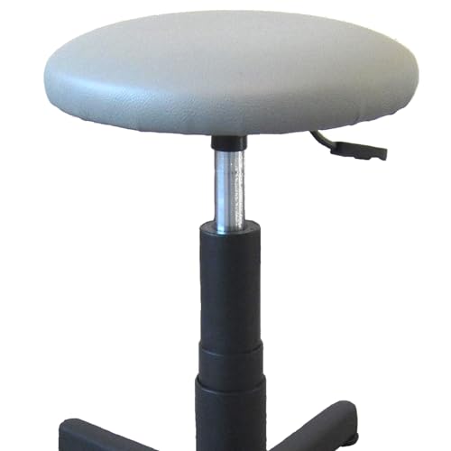 GIMA 27955 Hocker mit gepolstertem Sitz und Füßen, 48-67 cm, höhenverstellbar, Grau