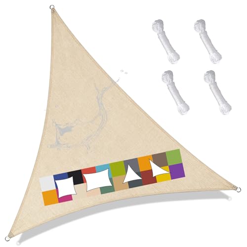 Voile D'ombrage Triangulaire 2x2x2m Toile Ombrage Imperméable polyesters Haute densité (PES) Protection 98% UV pour Jardin Extérieur Terrasse Cour, Blanc...