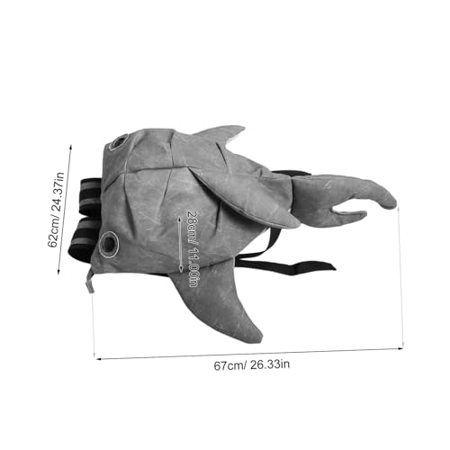 FRCOLOR Shark Shape Backpack Large Capacity Polyester Travel Bag for Men and Women Fun Decorative Bookbag for Outdoor Activities and Shopping2