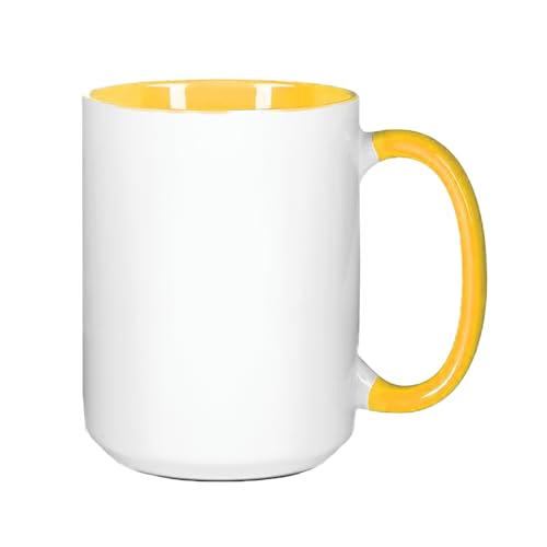 Juego de 24 tazas sublimación 15oz cerámica amarilla miniatura 3