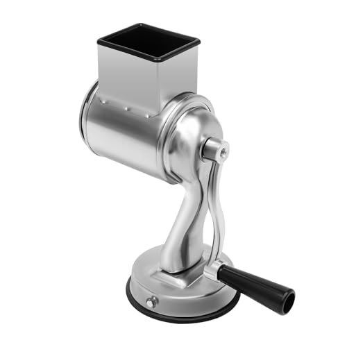 Râpe à tambour en aluminium - En acier inoxydable - Mandoline manuelle - Râpe à pommes de terre - Râpe à fromage avec manivelle et 5 tambours - Pour...