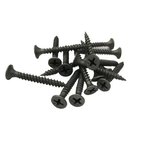 25Pcs M3.5 Carbon Steel Black Cross Recessed Countersunk Flat Head Tapping Screws Wall Nails Drywall Nail(M3.5x25mm)