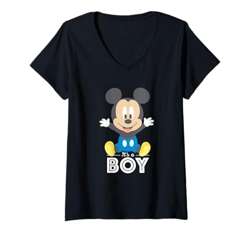 T-shirt Mickey Mouse Disney pour baby shower It's a boy col v femme