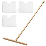 Potchen Cuban Wood Mop Set 40 Inch T Stick with 3pcs Microfiber Squeegee Mopping...