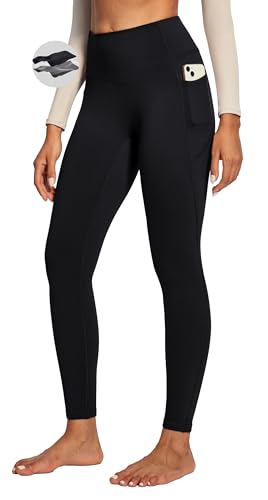 Heathyoga Fleece Lined Leggings Women with Pockets Thermal Leggings for Women Tummy Control Warm Winter Pants Yoga Pants