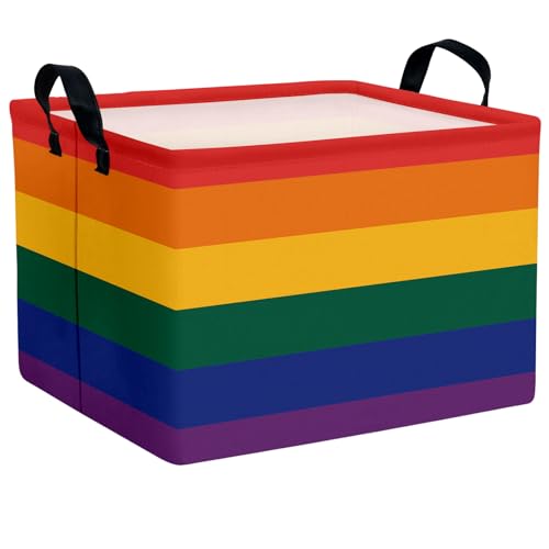Image of Rainbow Storage Baskets for Shelves for Classroom and Nursery Bin & Toy Organizer for Baby Room (Colorful Stripes)