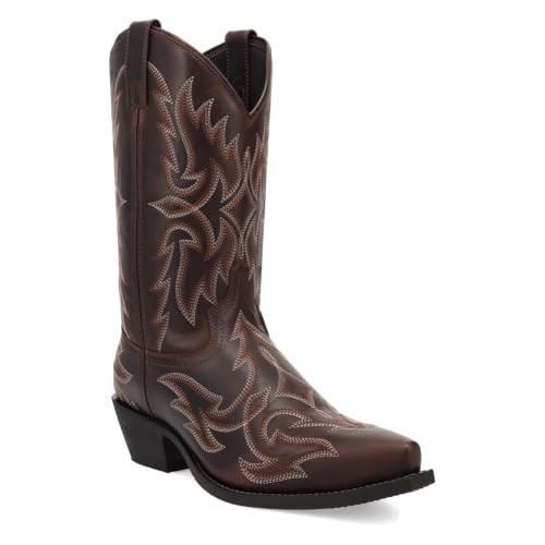 Laredo Mens Whitaker Snip Toe Pull On Casual Boots Mid Calf - Brown - Size 8.5 D