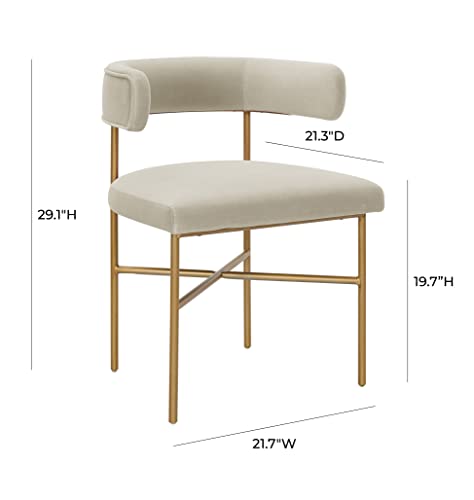 Tov Furniture Kim Performance Velvet Chair (Cream) by TOV Furniture - Used condition - Image 6