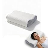 TOREOKO Oreiller Ergonomique Cervical à Mémoire de Forme, Coussin Orthopédique pour Nuque 60x35cm, Oreiller Anti Ronflement pour Dormeurs Dos Côté Ventre, Housse Amovible Lavable en Machine à 40°C