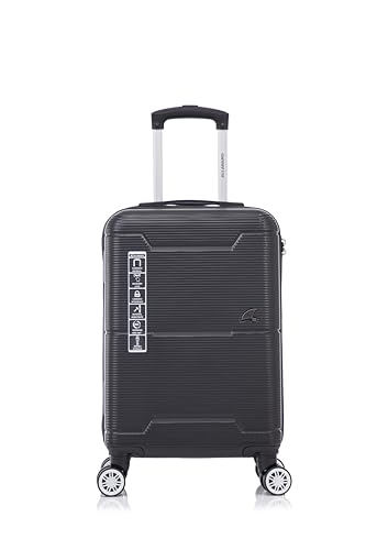 ALLABARD Mala de Bordo 10kg em ABS Rígido Anti Arranhão Padrão ANAC para Mala de Mão com Rodinhas 360 e Cadeado Numérico com Senha Verona (20) (Preto)