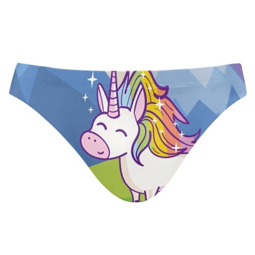 Men Sexy Bikini Swimsuit Swimwear Cute Unicorn Pattern Anime Briefs L 2030881