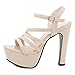 WANGFENG Americana Tacón Transparente Pearl Rhinestone Sandalias de tacón Alto Sandalias Femeninas de reverencia Fashion Sexy Super Slim