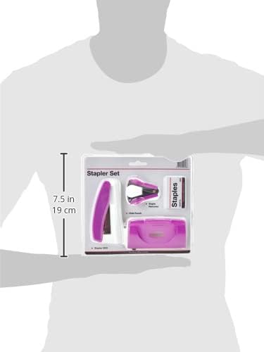 Miniatura 4 de Juego de grapadora y punzón - Morado