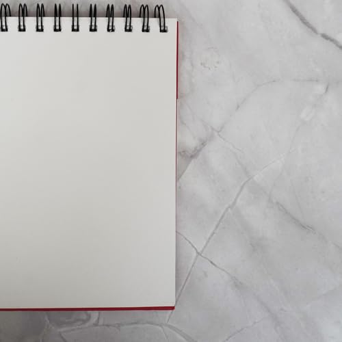 Image of NOTEHOUSE A5 Landscape Spiral Sketchbook (14x21 cm) | 96 Unruled White Thick Pages | Professional Drawing Notebook | Red Hard Cover Art Book for Artists & Students