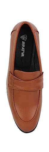 Image of BRATVA 1008 Men's Loafers & Moccasins Shoes with Synthetic Leather Upper & Leather Lining in Colour Black /Brown /TAN for Men