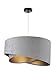 Produktbild Moderne Pendelleuchte Stoff Schirm in Velours Optik Grau Gold Ø50cm Schlafzimmer Wohnzimmer Esstisch Lampe