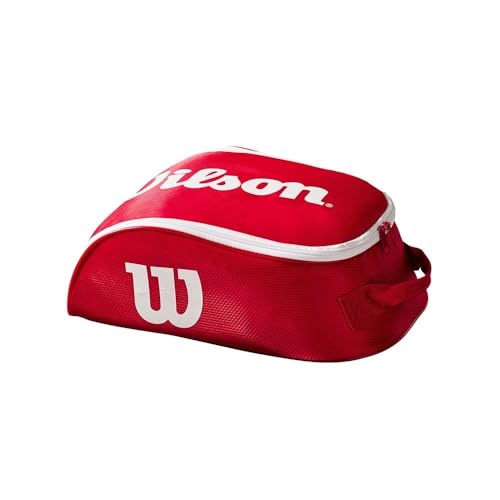 Wilson WRZ847887 Borsa per Scarpe Tour IV, Unisex, Rosso/Bianco, per 1 Paio di Scarpe