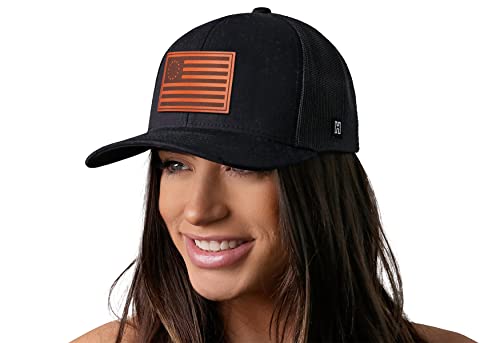 Image of HAKA American Flag Trucker Hat - USA Flag Mesh Snapback Cap for Men, Women & Golf, Patriotic Baseball Dad Hat
