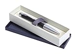 Parker Urban Premium Twist Stylo à bille – Noir mat silencieux avec bordure chromée – Encre noire – Boîte cadeau
