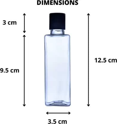 Thinqkart Select 100Ml Empty Clear Square Travel Bottle With Black Flip Top Cap,Multipurpose Reusable Container For Hair Oils, Shampoo, Conditioner, Lotion, Medicated Oil And Sanitizer (Pack Of 20) - Image 3 thumbnail