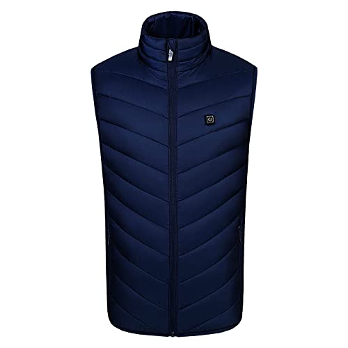 ARtray Walk Abrigo Hombre Heat Men Geart 4 Chaleco Ub Tres Mujeres Chaleco Abrigos y Chaquetas para Hombre Abrigo de Invierno Cuello Alto Hombres (Azul, XXXXL)