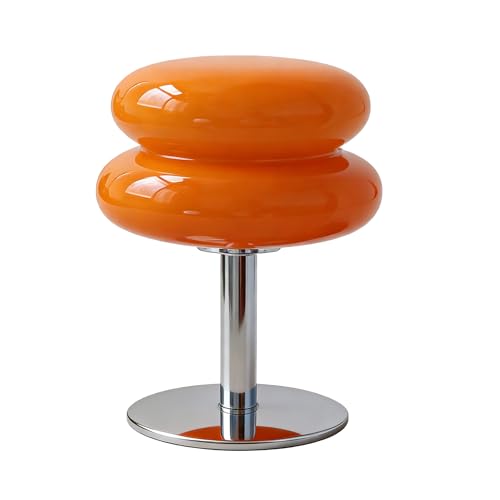 Agatige Pilzlampe fürs Schlafzimmer Eierkuchen-Tischlampe Retro-Pfannkuchen-Nachttischlampe Pilzdeko Schreibtisch-Nachtlicht fürs Wohnzimmer (Orange)