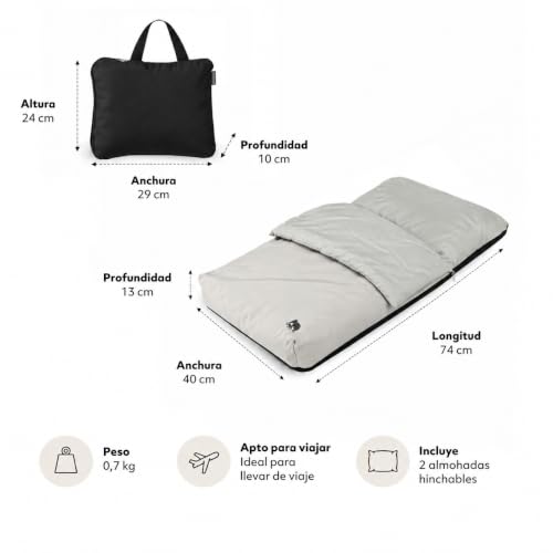 Miniatura 7 de Deryan Air Traveller Cuna De Viaje Para Bebé Con Colchón, Cuna Para Avión Y Viaje, Cuna De Viaje Para Bebé Avión Silla Y Cama Con Bolsa De Transporte Y Colchón 75 X 45 X 6 Cm Negro