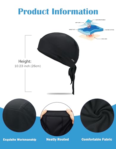 Cooling Do Rags Sweat Wicking Skull Caps Doo Rags Large Motorcycle Dew Rag Head Wrap Bandana Hats Liners for Men and Women