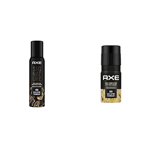 Image of AXE Signature Dark Temptation Body Perfume for Men, 154 Ml And Gold Temptation Deodorant, 150 Ml