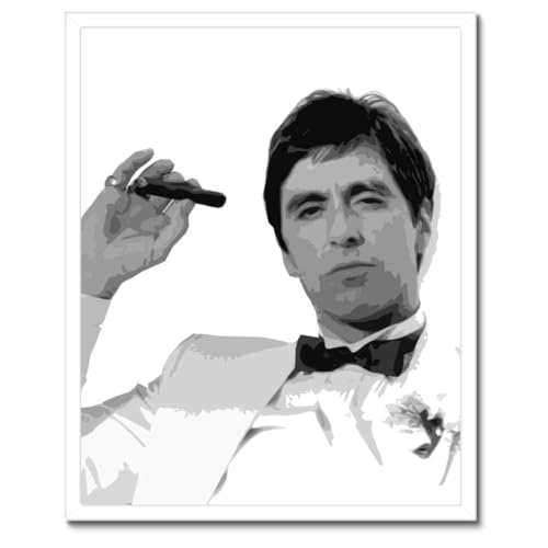 Poster Scarface Al Pacino cadre noir 40x50 décoration murale film