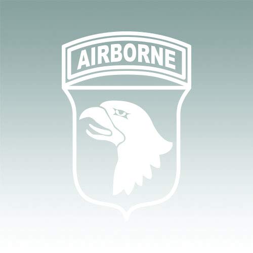 Image of 101st Airborne Division Sticker - Decal - Die Cut - Screaming Eagles - White 8.15 inch x 12.00 inch