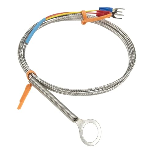 Termopar tipo J de alta precisión con sonda de anillo de 18mm y cable metálico blindado