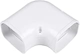 LyPrem Mini-Split-Line-Set-Abdeckung 100 mm B, Flachwinkel, Dekorative PVC-Rohrleitungsabdeckung, Überstreichbar für Mini-Split, Zentrale Klimaanlage und Wärmepumpen, Weiß
