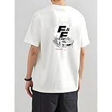 Tシャツ メンズ レディース ティーシャツ ワイルド・スピード 半袖 綿100% T-Shirts 肩落とし 丸襟 通勤 通学 日本からの発送 White S