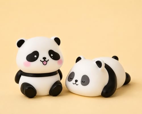 Image of Cubbie Cute Sleeping & Sitting Panda Night Light Lamp Battery Operated Table and Desk Decorations Gift Pandas (Pack of 2)