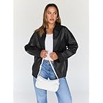 Trendy Queen Womens Leather Jacket, Oversized Going Out & Everyday Statement Piece, Bomber Jacktes Moto Coat - Image 2