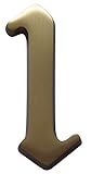 hochwertiges Edelstahl Alpertec 35160010K1 Hausnummer Nr. 1 Bronze satiniert Höhe: 120 mm inkl. Schrauben und Dübeln