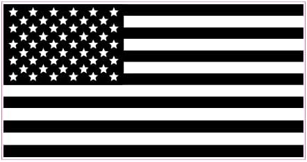 U.S. Custom Stickers American Flag Black White Sticker 8 Inch