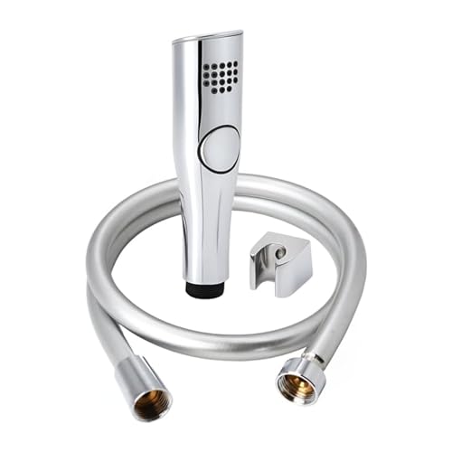 Image of Fossa Italian 1-Year Warranty ABS Health Faucet | Handheld Bidet Sprayer for Toilet | 1 Meter PVC Flexible Hose Pipe and Brass Connector & Wall Hook | Silver (Chrome Finish)