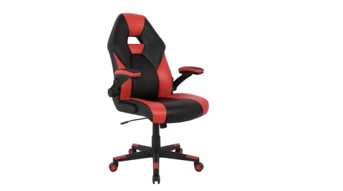 Get the best deal on a Realspace® Bonded Leather High-Back Gaming Chair, Red/Black Item # 547826