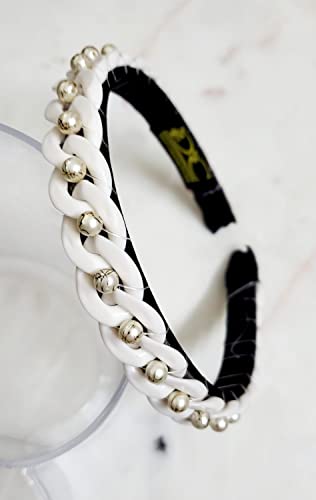 Image of Headbands hairband accessories White Chain with Stones Hairbands for Girls & Women (Pack of 1)