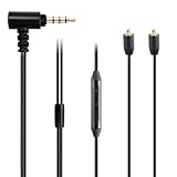 Fezzlo Earphone Replacement Cable,MMCX Connector Compatible for Shure SE846 SE535 SE215 SE315 SE425 UE900s LZ A4 A5 TIN T2 PRO T3 Plus W30 W40 4.2ft(3.5mm w/mic)