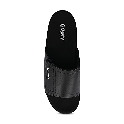 Gravity Defyer Men's GDEFY Yortal Leather Sandal - VersoShock Proven Performance Orthotic Slides2