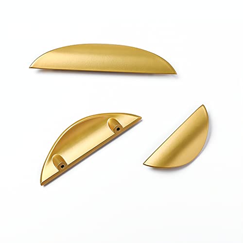 Guolich 2 Pcs Hole Centers 1.25 Inch(32mm) Kitchen Drawer Handle Door Cabinet Pulls Zinc Alloy Handle Modern Gold Brushed Brass Hardware for Wardrobe Bathroom Dresser (32mm Gold)