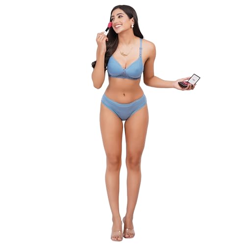 Image of Lace Padded Everyday Padded Bra for Women - Made of Pure Cotton Full Coverage Over Size Non Wired Pushup Soft Cup for T-Shirt Saree Dress Sports Garment for Daily Use Everyday