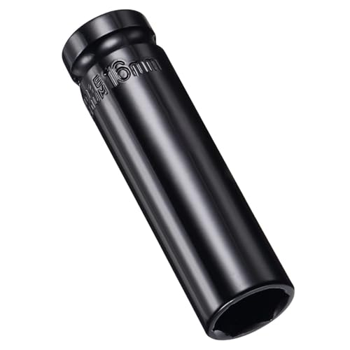 MACHSWON 2Pcs 1/2 Inch Drive - 16mm Deep Impact Socket with 6 Point Design, Heat-Treated Cr-V Steel 78mm Length, Metric Sizes